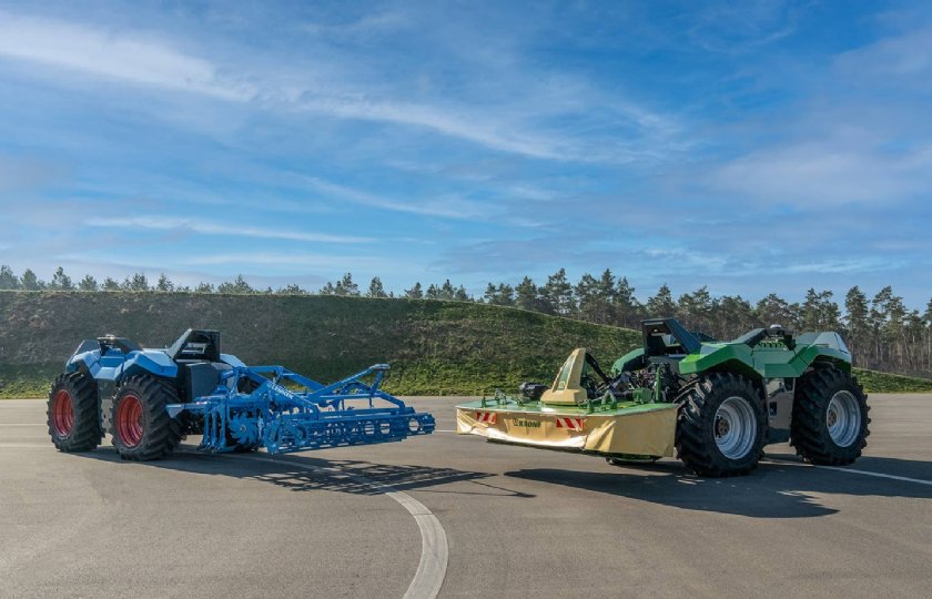 Krone+en+Lemken+testen+zelfrijdende+trekker